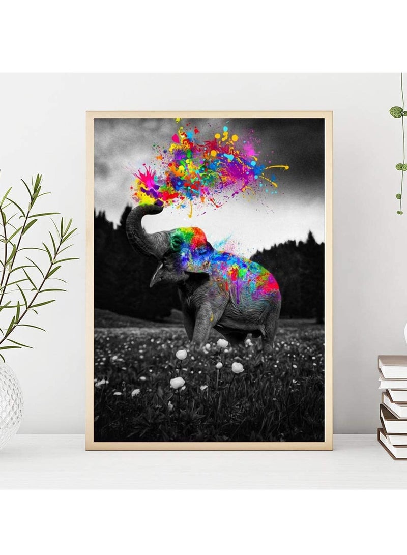 كابتن تيك Diamond Painting Kits for Adults DIY 5D Paint by Numbers Color Full Dots Kids Beginner Art Elephant Accessories and Tools, Paint with Diamonds Arts Full Drill for Living Room Wall Decor Craft - Image 1