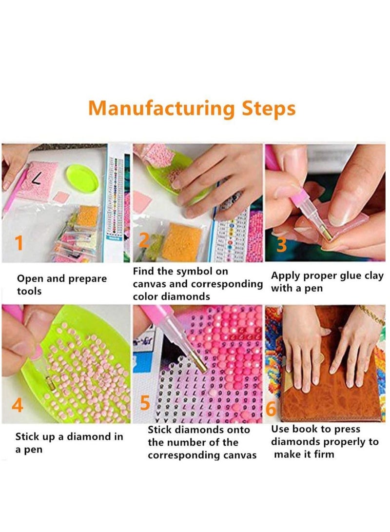 كابتن تيك Diamond Painting Kits for Adults DIY 5D Paint by Numbers Color Full Dots Kids Beginner Art Elephant Accessories and Tools, Paint with Diamonds Arts Full Drill for Living Room Wall Decor Craft - Image 5