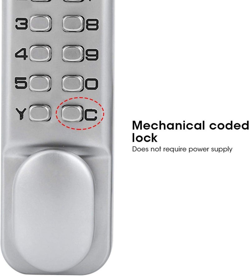 klarako Mechanical Keyless Door Lock 1‑11 Digitals Mechanical Password Door Lock Set Mechanical Combination Lock Sliding Door Keyless Access for Home Office - Image 4