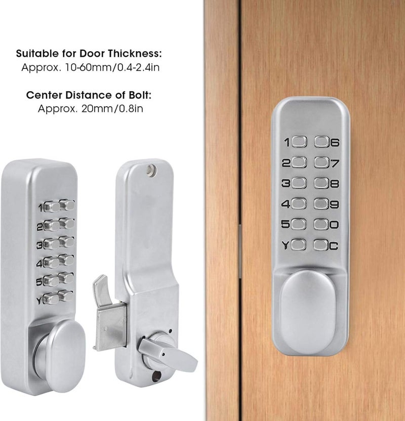 klarako Mechanical Keyless Door Lock 1‑11 Digitals Mechanical Password Door Lock Set Mechanical Combination Lock Sliding Door Keyless Access for Home Office - Image 2