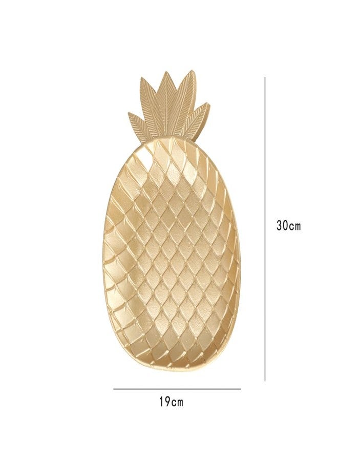 Pokinge 7.8 Inch Gold Pineapple Shape Serving Tray Decorative Pineapple Plate Jewelry Pallet Fruit Snack Dish Table Decoration Jewelry Organizer - Image 2