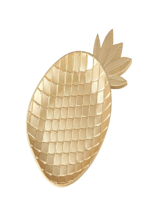 Pokinge 7.8 Inch Gold Pineapple Shape Serving Tray Decorative Pineapple Plate Jewelry Pallet Fruit Snack Dish Table Decoration Jewelry Organizer - Image 5