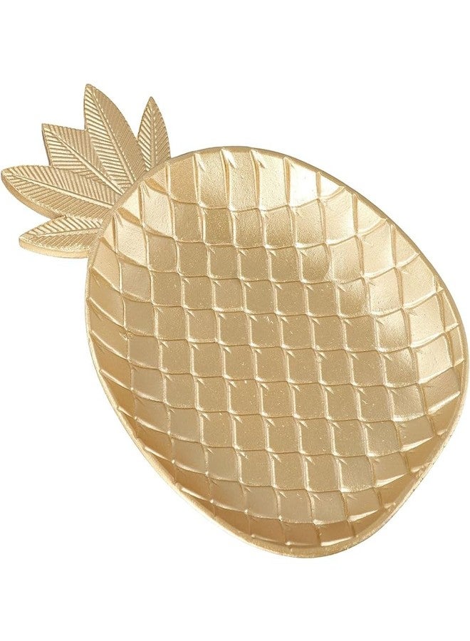 Pokinge 7.8 Inch Gold Pineapple Shape Serving Tray Decorative Pineapple Plate Jewelry Pallet Fruit Snack Dish Table Decoration Jewelry Organizer - Image 1