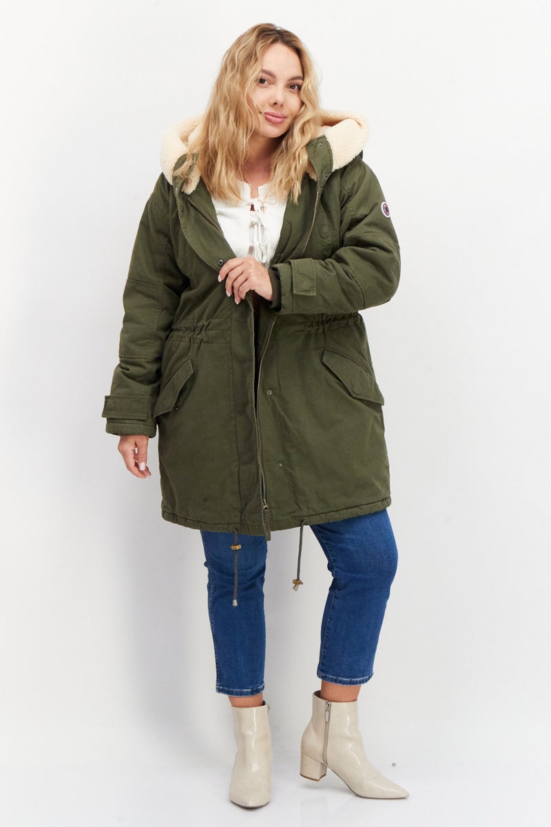 Pepe Jeans Women Solid Puffer Jacket, Olive - Image 3