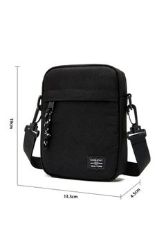 WAOKN Unisex Mini Crossbody Bag, Teenager Texture Waterproof and Scratch-proof Small Bag Shoulder Bag Handbag, Fashionable and Simple Solid Color Crossbody Bag for College Students and Youth(Black)  - Image 5