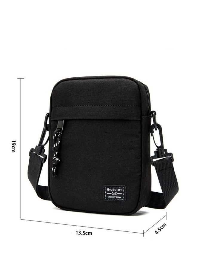 WAOKN Unisex Mini Crossbody Bag, Teenager Texture Waterproof and Scratch-proof Small Bag Shoulder Bag Handbag, Fashionable and Simple Solid Color Crossbody Bag for College Students and Youth(Black)  - Image 5