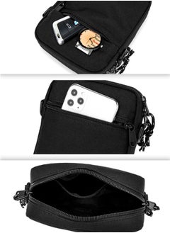 WAOKN Unisex Mini Crossbody Bag, Teenager Texture Waterproof and Scratch-proof Small Bag Shoulder Bag Handbag, Fashionable and Simple Solid Color Crossbody Bag for College Students and Youth(Black)  - Image 3