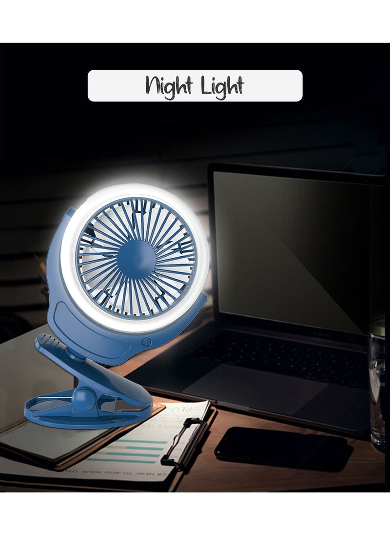 TEKNUM - 2 - In - 1 Stroller Usb Charging Fan With Light - Blue - Image 1