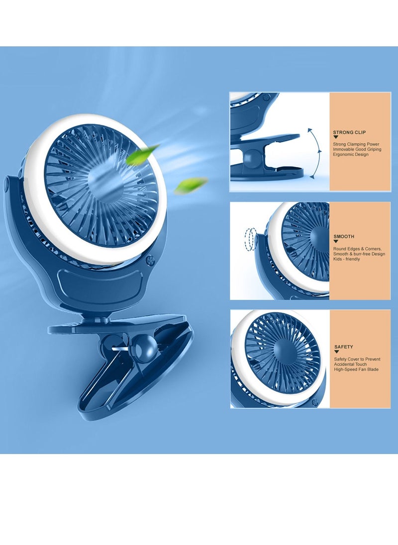 TEKNUM - 2 - In - 1 Stroller Usb Charging Fan With Light - Blue - Image 1