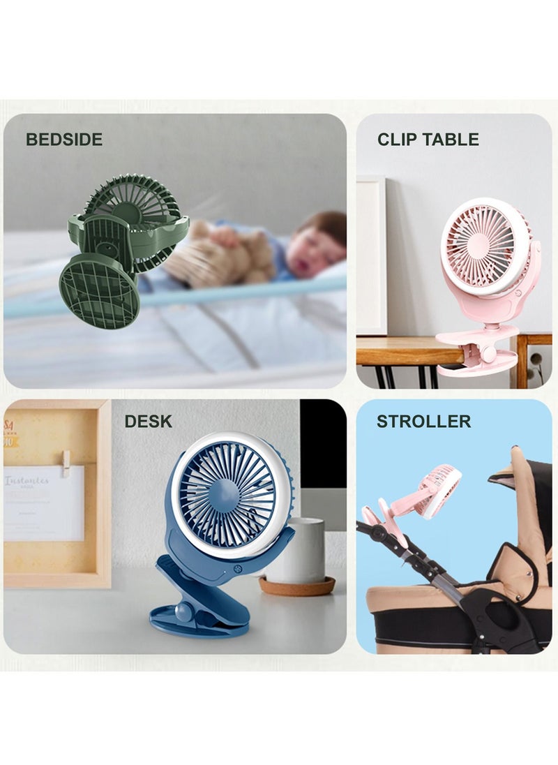 TEKNUM - 2 - In - 1 Stroller Usb Charging Fan With Light - Blue - Image 1