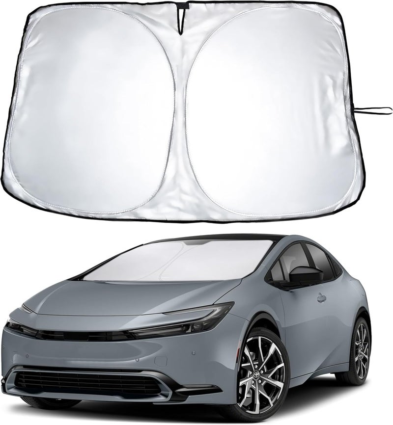 EcoNour Windshield Sun Shade for Toyota Prius C Accessories 2023-2025 Custom Fit Sunshade Foldable Sun Visor Protector Blocks UV Rays Keep Your Car Cooler - Image 1