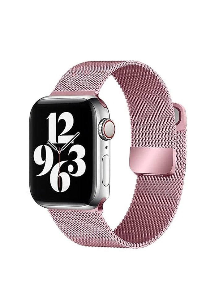 adhomax Band mesh Metal loop Replacement Strap, Magnetic Clasp Compatible with ultra smart Watch  Steel Metal Replacement Strap, one size and Compatible with apple smart watches  - Image 1