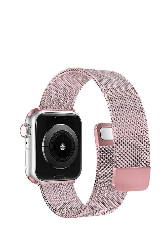 adhomax Band mesh Metal loop Replacement Strap, Magnetic Clasp Compatible with ultra smart Watch  Steel Metal Replacement Strap, one size and Compatible with apple smart watches  - Image 2