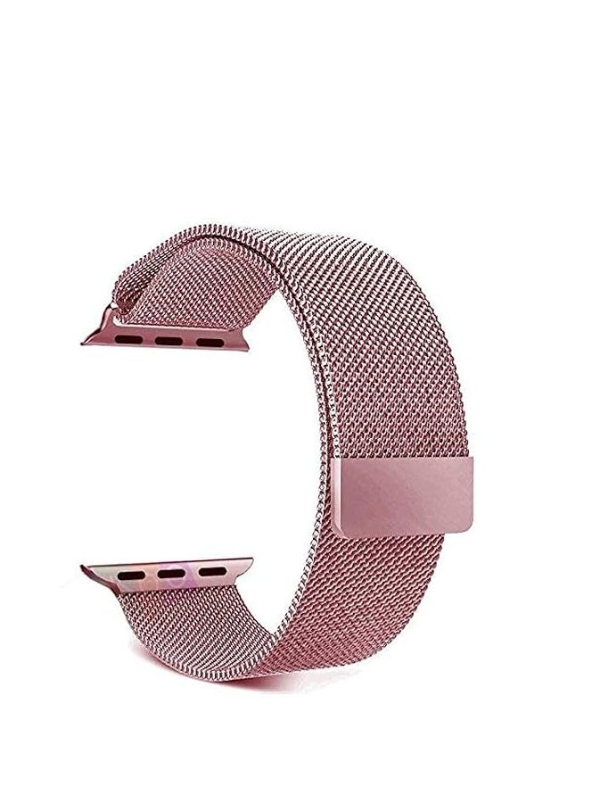 adhomax Band mesh Metal loop Replacement Strap, Magnetic Clasp Compatible with ultra smart Watch  Steel Metal Replacement Strap, one size and Compatible with apple smart watches  - Image 3