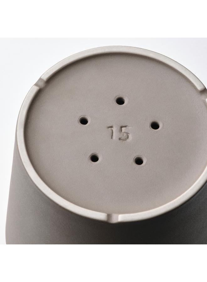 إيروريكس وعاء نباتات مع صحن، للاستخدام الداخلي/الخارجي، رمادي-بني، 15 سم - Image 4