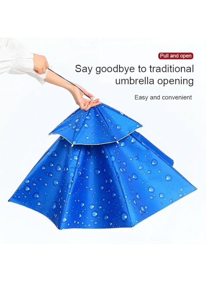 Cool Baby Style Umbrella Hat 95cm Diameter Double Layers Foldable Headwear Sun Rain Umbrella Fishing Hiking Camping Headwear Cap Outdoor Sport Umbrella Hat Cap - Image 5
