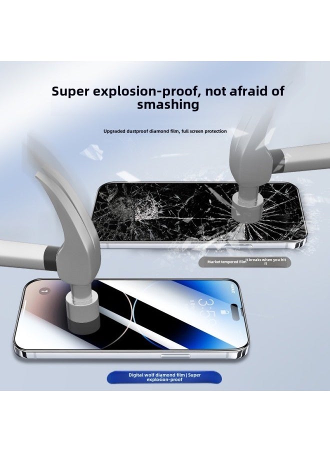 Generic - Lixin For Apple 14propromax 12 Ten In One Packaging High Aluminum Full Screen Brand Toughened Film-Color:1 Frosted XINPIN 0.2 Non-sensitive 0.2 Non-sensitive Letter More Fingerprint Oil Frosted (30 Days Warranty)-Dimensions:Apple 15/14pro/16 - Image 1