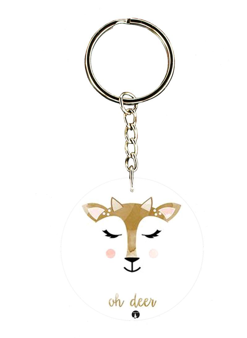 RKN A Deer Double Side Printed Keychain