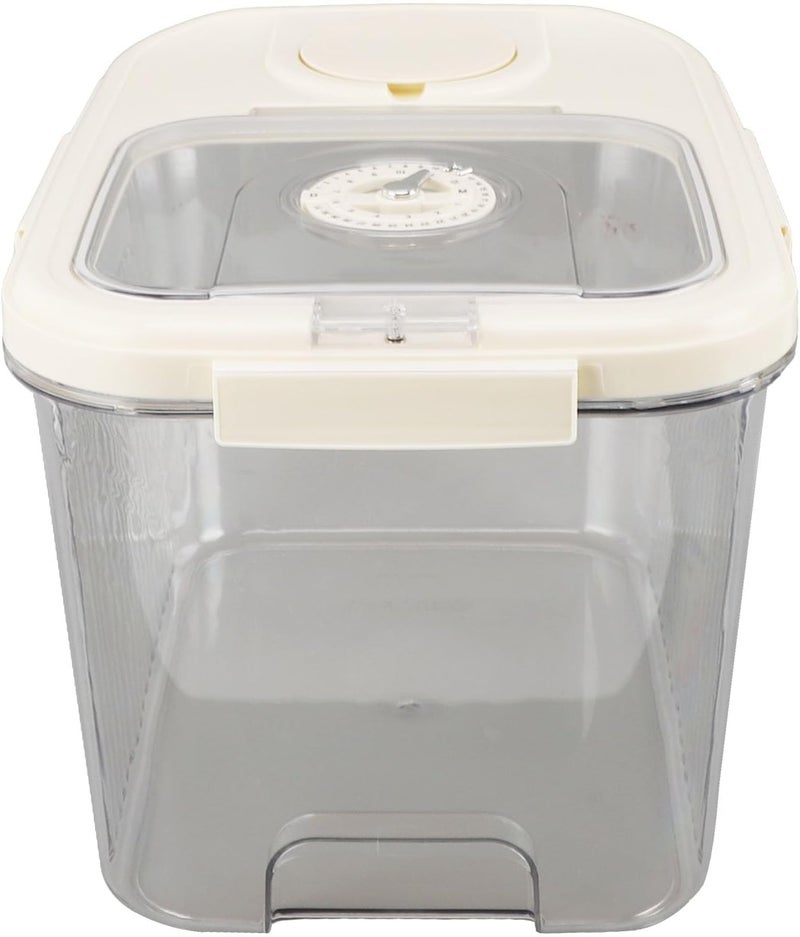 Yoidesu Clear Plastic Rice Storage Container with Wheels, 28 lb Capacity, Airtight Lid, Measuring Cup, Ideal for Dry Food, Baking Supplies, Dog and Cat Food (Large Cream White) - Image 1