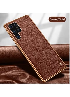 for Samsung Galaxy S22 Ultra 6.8 inch Case Lightweight Luxury Flexible TPU Anti-Drop & Shockproof Protective Case for Ladies Girls Women Men Brown/Gold - pzsku/Z4003713313D88395317CZ/45/_/1720080191/36d09582-79b7-45c9-b2bc-f80d79e49f84