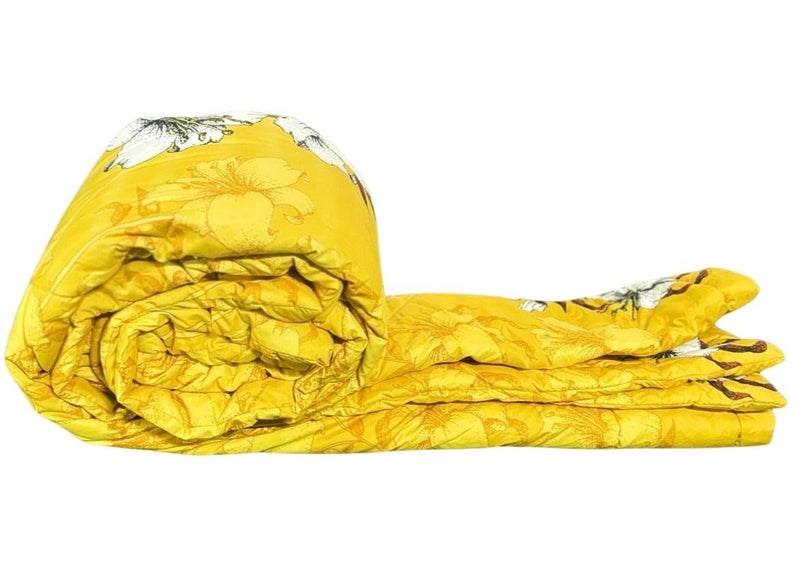 Blackspade BLACK SPADE Heavy Glace Cotton Microfiber Single Bed Reversible AC Comforter (60 * 90 inches) (Yellow Bale) - Image 1
