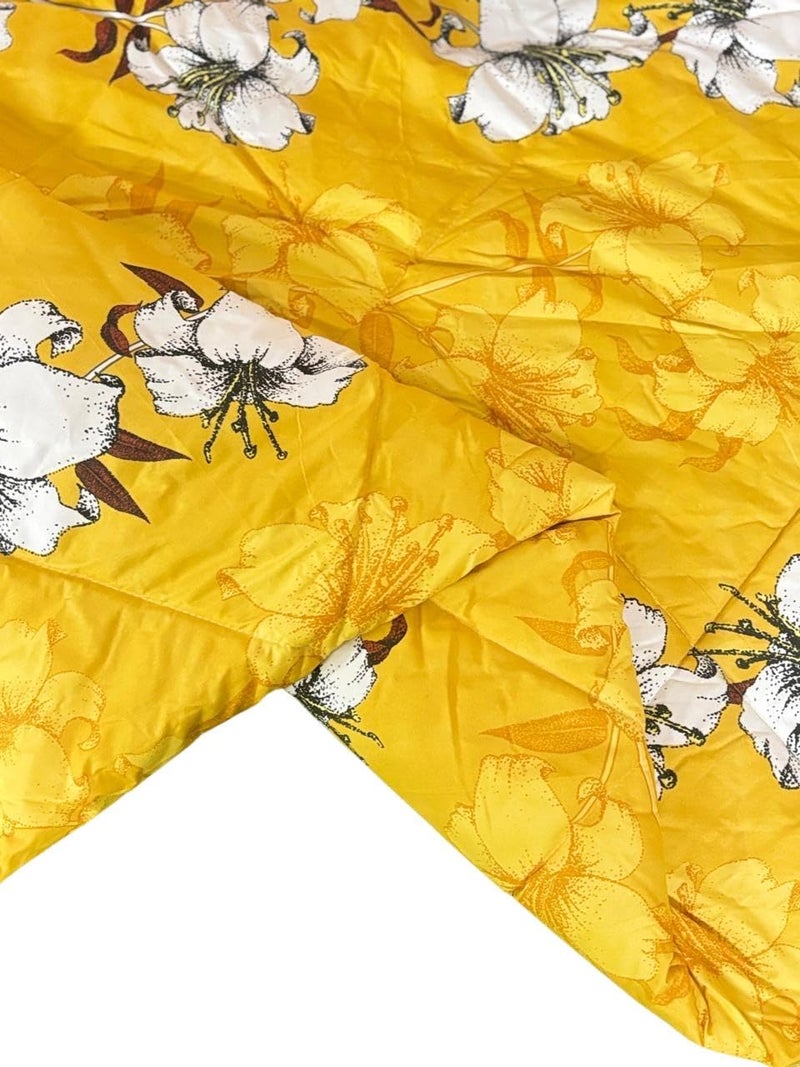 Blackspade BLACK SPADE Heavy Glace Cotton Microfiber Single Bed Reversible AC Comforter (60 * 90 inches) (Yellow Bale) - Image 2