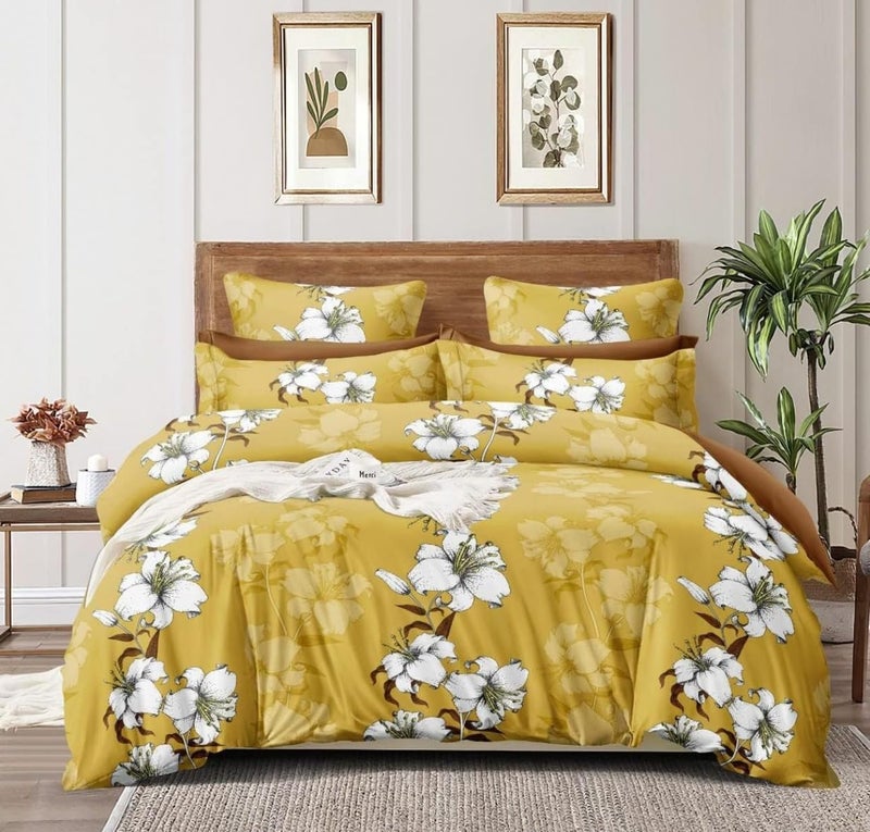 Blackspade BLACK SPADE Heavy Glace Cotton Microfiber Single Bed Reversible AC Comforter (60 * 90 inches) (Yellow Bale) - Image 4