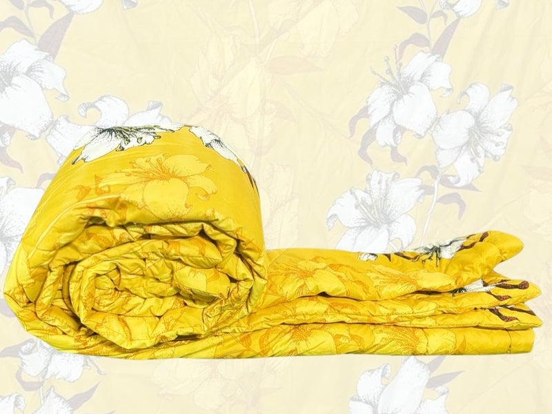 Blackspade BLACK SPADE Heavy Glace Cotton Microfiber Single Bed Reversible AC Comforter (60 * 90 inches) (Yellow Bale) - Image 5