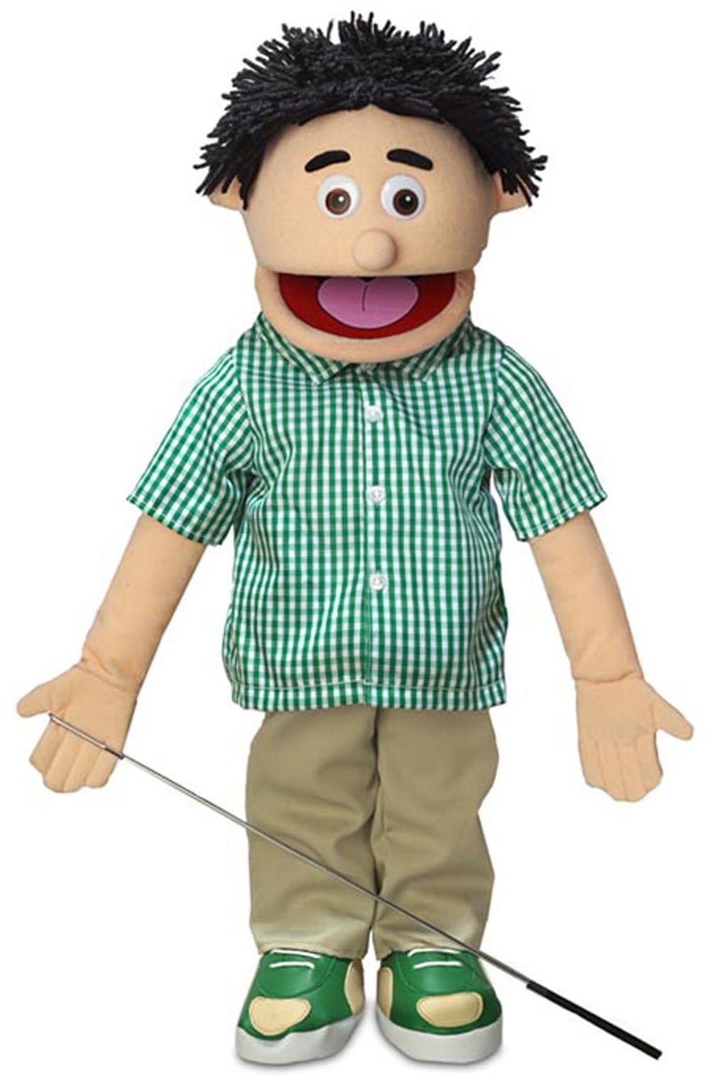 Silly Puppets دمية كيني، ولد الخوخ، 25"، كاملة الجسم، بأسلوب المهرج - Image 1