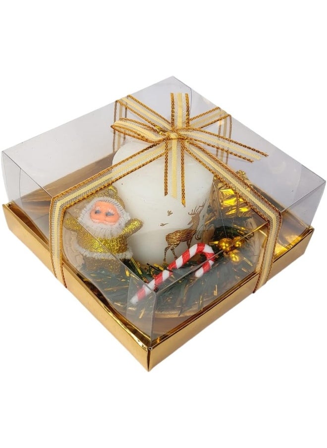 Generic FAM FAM Christmas Candles For Christmas Decorations - Christmas Tree Tea Light Candles For Christmas Home Decoration Gifts - Christmas Candle Gift Sets (Assorted Designs) (Candle B)  - Image 2