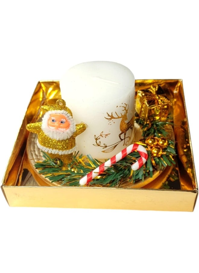 Generic FAM FAM Christmas Candles For Christmas Decorations - Christmas Tree Tea Light Candles For Christmas Home Decoration Gifts - Christmas Candle Gift Sets (Assorted Designs) (Candle B)  - Image 4