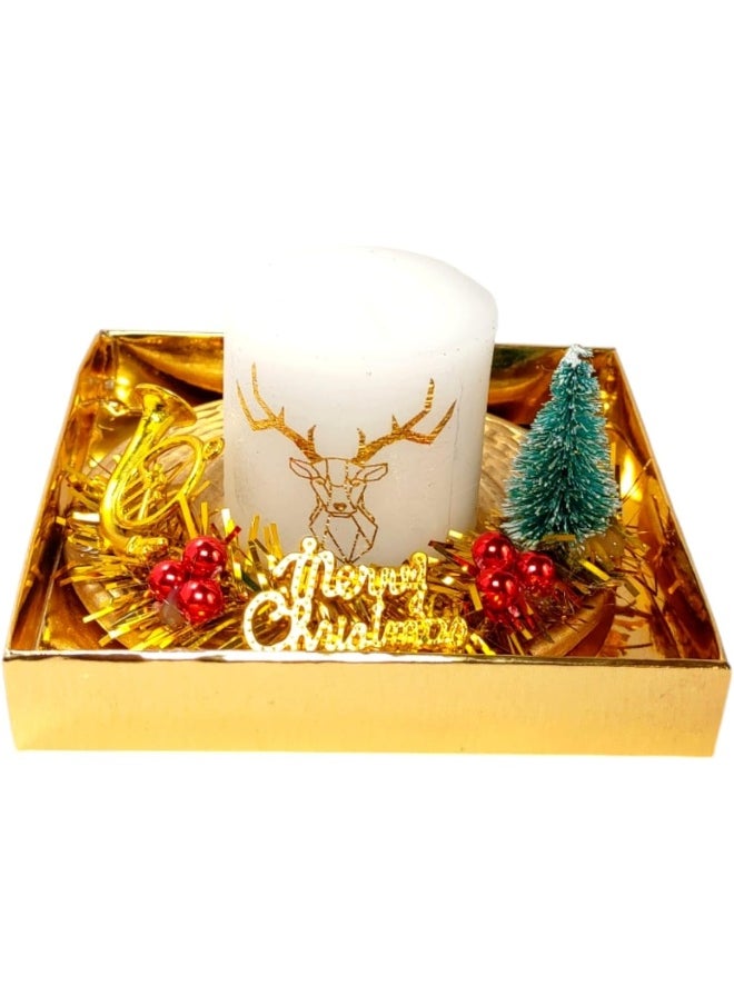 Generic FAM FAM Christmas Candles For Christmas Decorations - Christmas Tree Tea Light Candles For Christmas Home Decoration Gifts - Christmas Candle Gift Sets (Assorted Designs) (Candle B)  - Image 3
