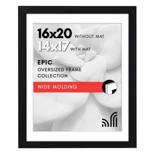 Americanflat 16x20 Picture Frame with Polished Plexiglass  Use as 14x17 Frame with Mat or Display 16x20 Photo Without Mat  Epic Collection  Wide Picture Frames for Wall Display  Black - pzsku/Z40039D614119918F14DAZ/45/1749490605/6d12d7ac-eaac-4ca1-9b86-032202e07199
