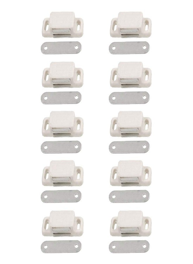 Saim Magnetic Door Catch Off White Plastic Housing Plate for Cabinet Cupboard Wardrobe Closet Drawer Latch Pack of 10 - Image 1