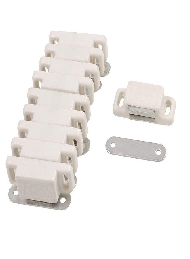 Saim Magnetic Door Catch Off White Plastic Housing Plate for Cabinet Cupboard Wardrobe Closet Drawer Latch Pack of 10 - Image 2