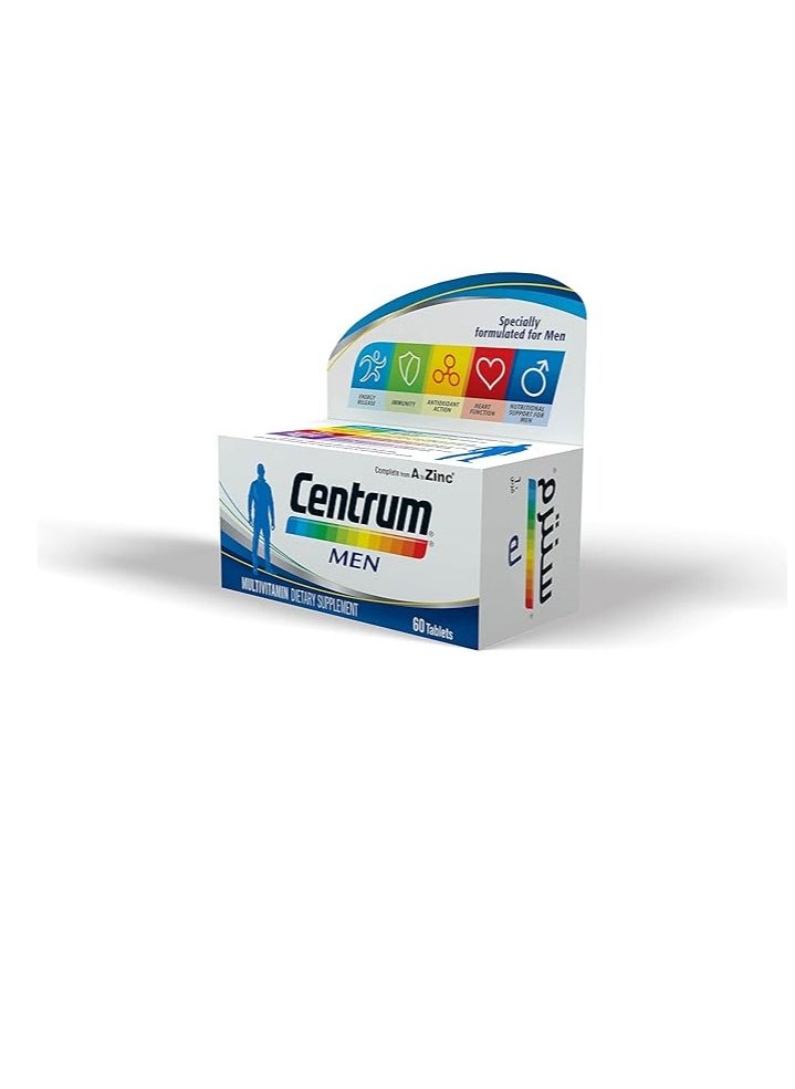 Pfizer - Centrum Men Multivitamin Tablets with Vitamin B1, B2, B3, Magnesium, Minerals, & Microelements, 60 Tablets - Image 1