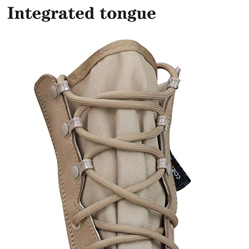 LUDEY Tactical Boots for Men Lightweight Military Combat Boots Waterproof Comfortable for Work & Security Beige 6.5US - Image 4