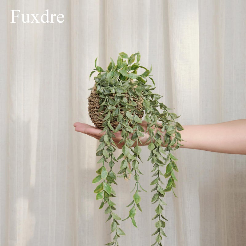 Fuxdre 3 Pack Mini Artificial Hanging Greenary Fake Hanging Plants in Basket for Wall Living Room Decor Bathroom Shelf Home Indoor - Image 4