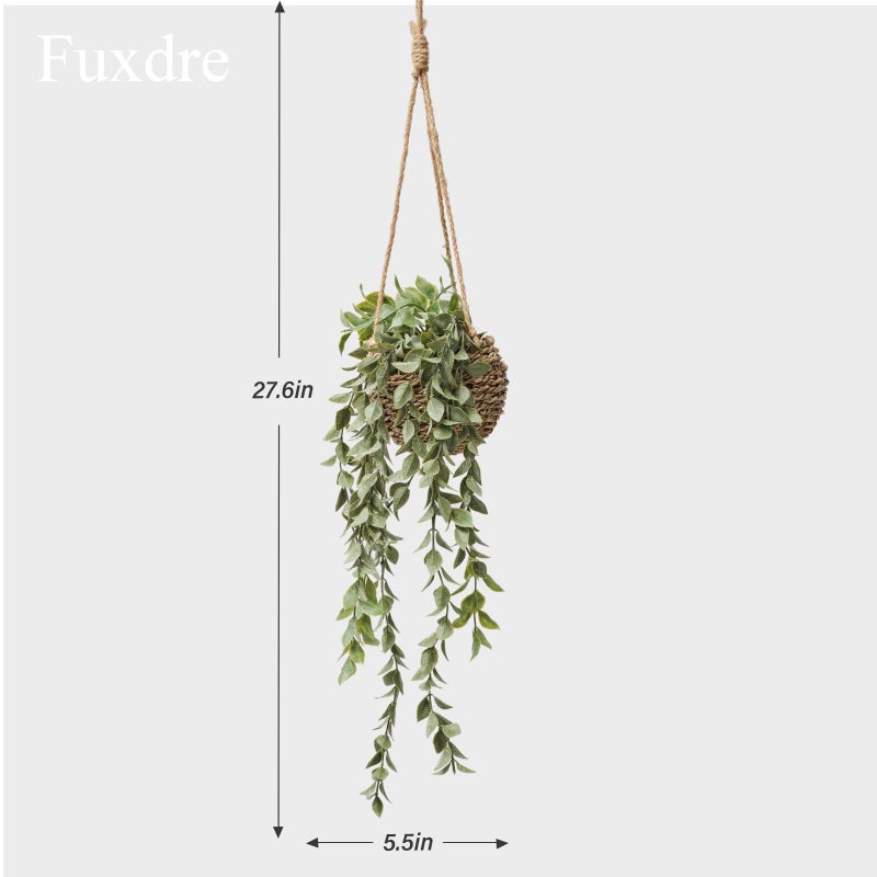 Fuxdre 3 Pack Mini Artificial Hanging Greenary Fake Hanging Plants in Basket for Wall Living Room Decor Bathroom Shelf Home Indoor - Image 2