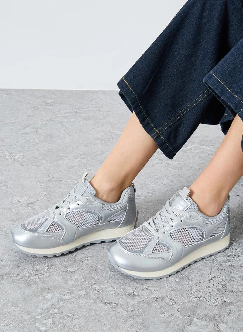 Styli Active Mesh Panelled Lace-Up Sneakers