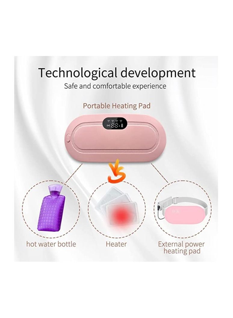 Portable Heating Pad, Lower Back Pain Relief Fast Period Heating Pads for cramps, 3-Speed Temperature Adjustment, and 4-Speed Massage Modes, Menstrual Cramps Relief Heating Pad for Women and Girl