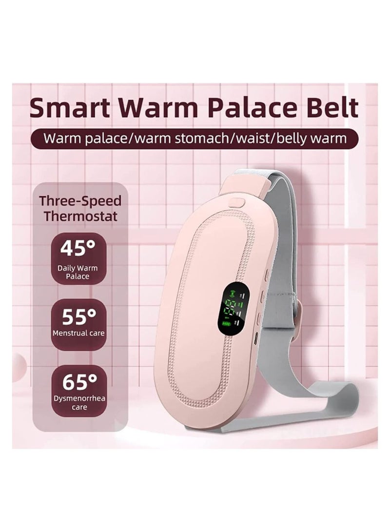 Portable Heating Pad, Lower Back Pain Relief Fast Period Heating Pads for cramps, 3-Speed Temperature Adjustment, and 4-Speed Massage Modes, Menstrual Cramps Relief Heating Pad for Women and Girl