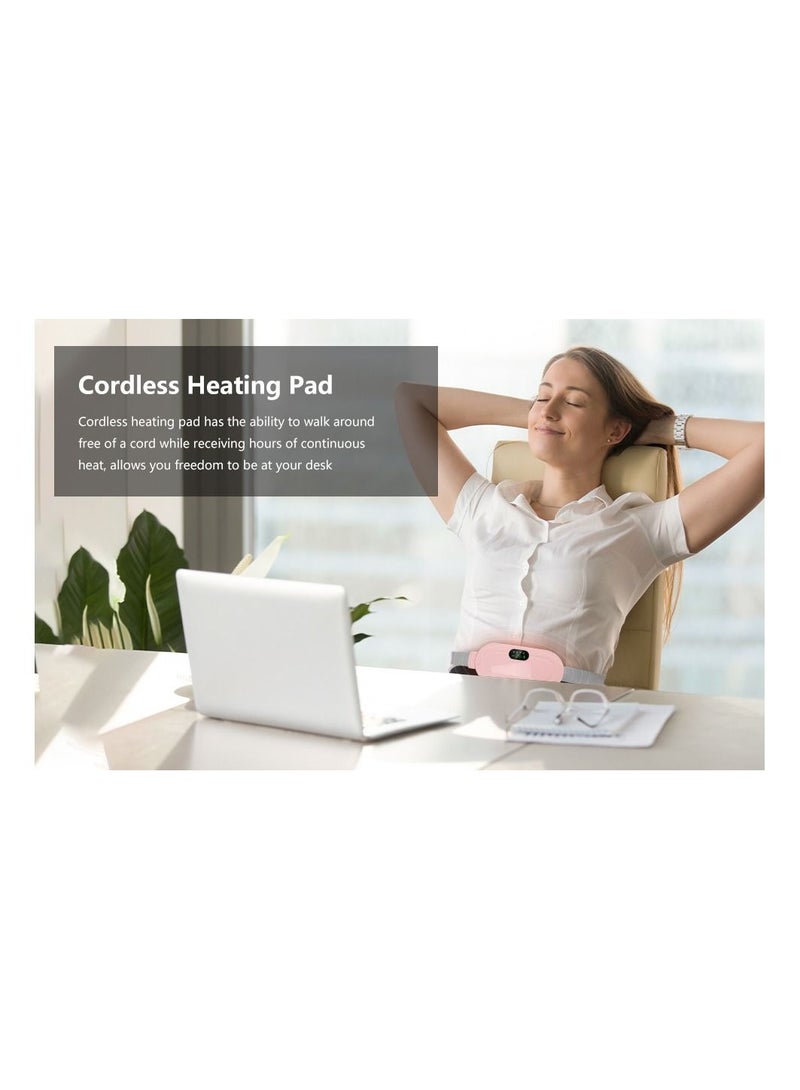 Portable Heating Pad, Lower Back Pain Relief Fast Period Heating Pads for cramps, 3-Speed Temperature Adjustment, and 4-Speed Massage Modes, Menstrual Cramps Relief Heating Pad for Women and Girl