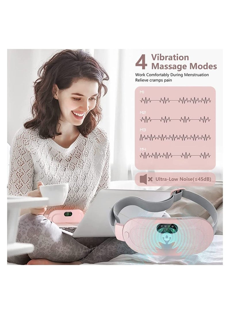 Portable Heating Pad, Lower Back Pain Relief Fast Period Heating Pads for cramps, 3-Speed Temperature Adjustment, and 4-Speed Massage Modes, Menstrual Cramps Relief Heating Pad for Women and Girl