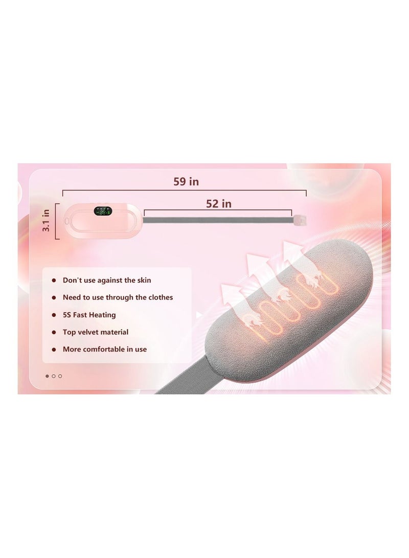 Portable Heating Pad, Lower Back Pain Relief Fast Period Heating Pads for cramps, 3-Speed Temperature Adjustment, and 4-Speed Massage Modes, Menstrual Cramps Relief Heating Pad for Women and Girl