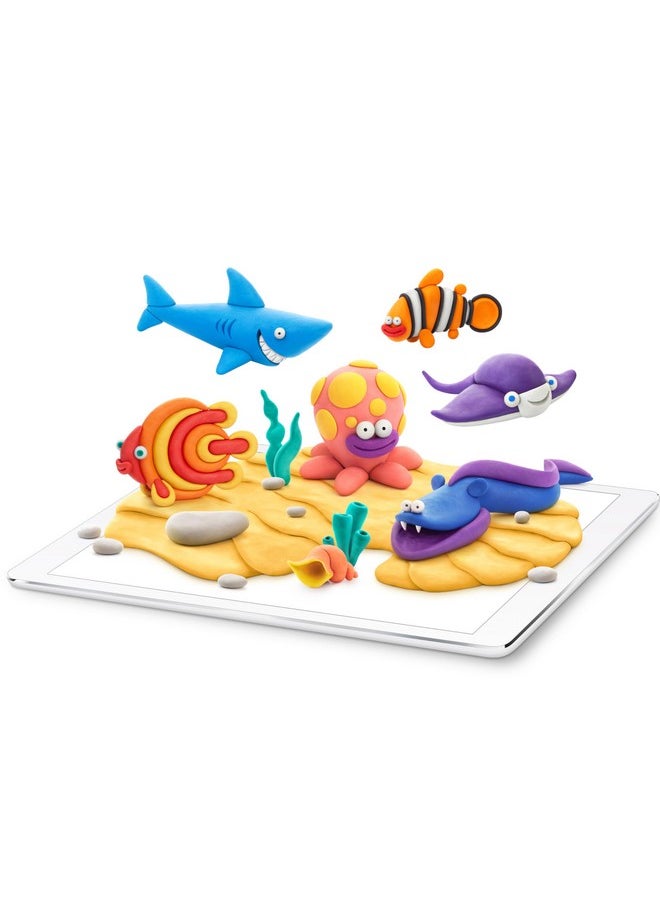 Fat Brain Toys - Hey Clay Ocean Creatures - Clay Kit With Interactive App, Kids & Tweens - Image 1
