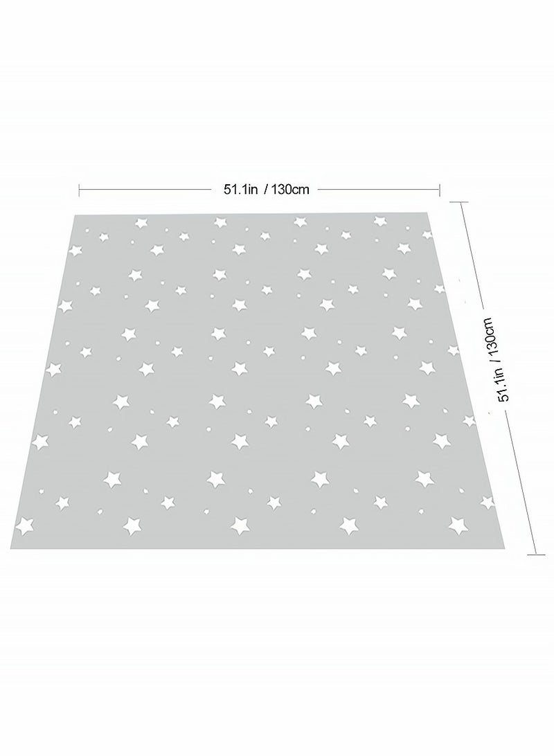 Waterproof Non-Slip Baby Place Mat for High Chair Feeding 51 Inch Star Design Mess Cloth for Toddlers - Image 4