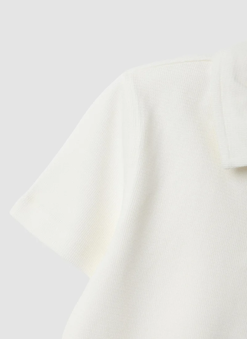 Ovs  OVS White Stretch Cotton Polo Shirt For Boys for Men | Best Price UAE
