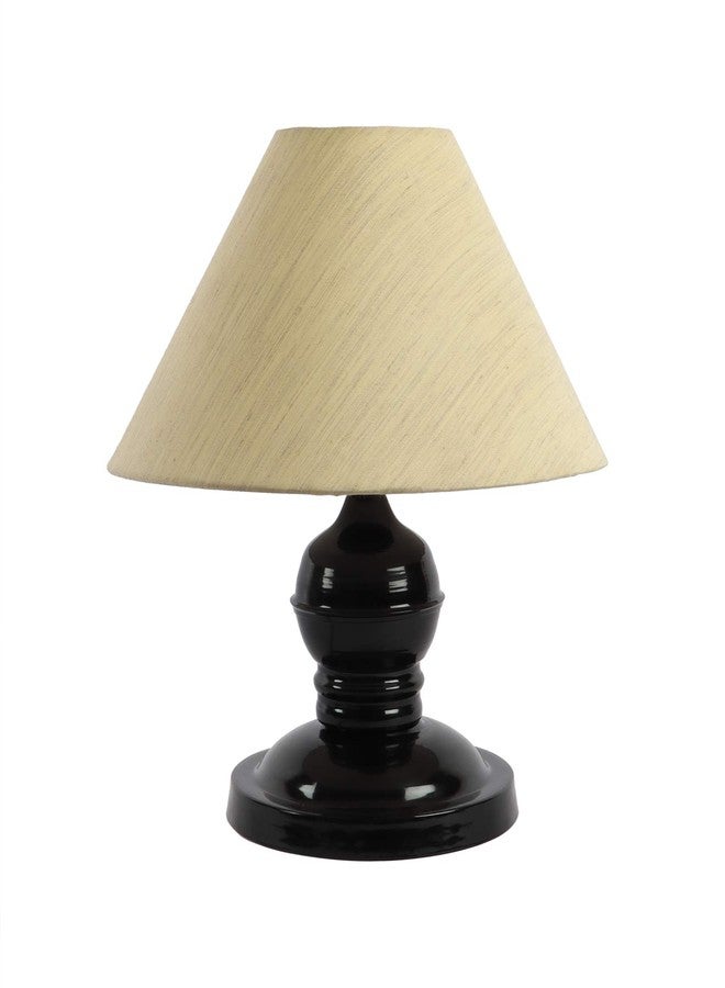 tu casa Table Lamps Black Metal Base with Off-White Cotton (Off-White) Shades for Home Décor, Bedrooms, Living Room, Gifting, Diwali Decoration, Dining Space, Study Room, Restaurants (H-10) - Image 4