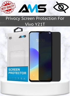 AMS Tempered glass screen protector for privacy and protection for Vivo Y21T  - Image 1